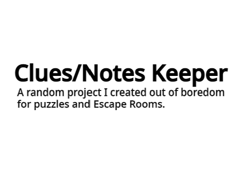 [Test] Clues/Notes Keeper