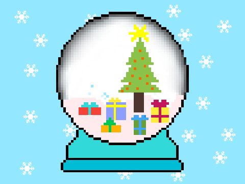Pixel Art: Snow Globe