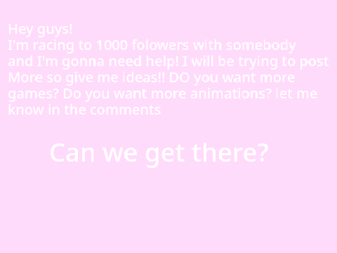 Racing to 1000 followers