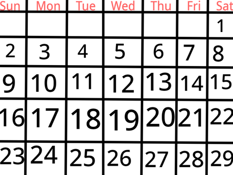 A virtual calendar for 2022
