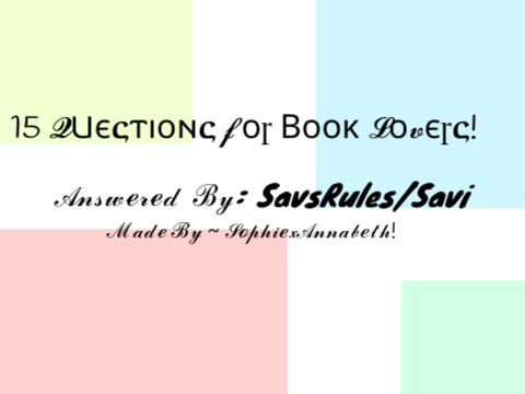 15 Questions for Book Lovers!