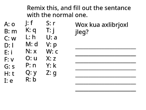 My own language (remix and solve message)