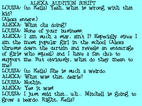 Alexa Audition Script for Center Stage remix
