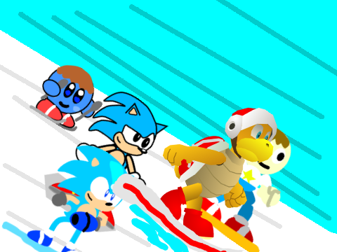 Add yourself racing in ice cap zone! (with Eric, Sonic and Kerby) with fire bro!!!