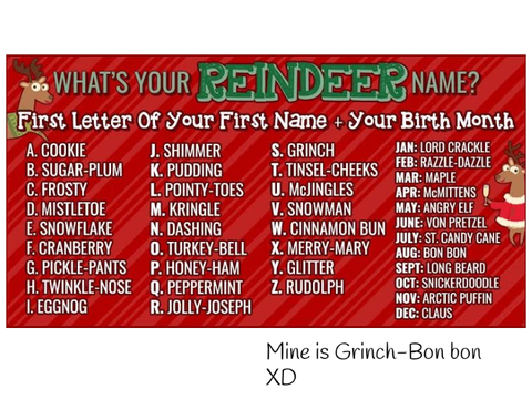 What is your ✨raindeer name ✨ Christmas special