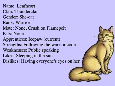 Warrior Adoption; Leafheart