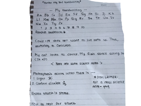 Handwriting reveal! :0