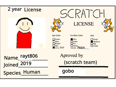 My scratch ID card