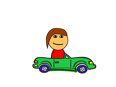 I'm in me mums car. Vroom vroom