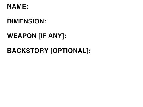 Warriors of the Multiverse RPG Sign-Up Sheet