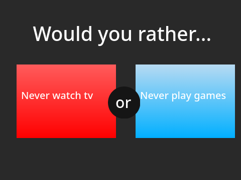 Would you rather (5 Questions!)
