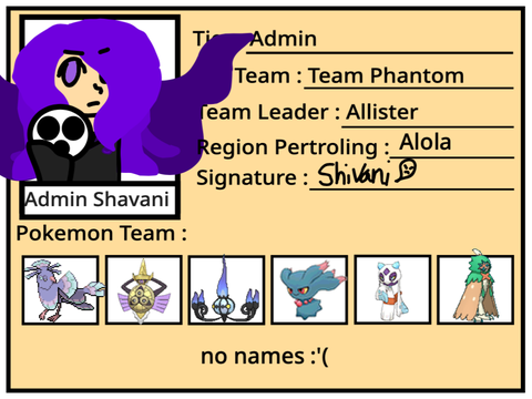 Pokemon Team Phantom ID Card