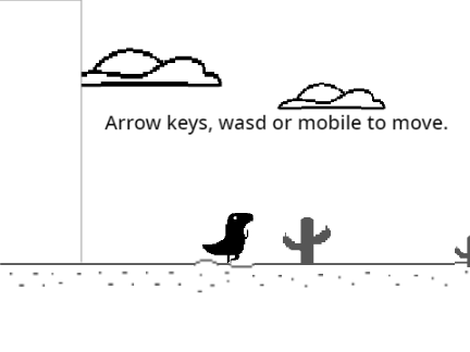 No Internet Dinosaur Game ( a scrolling platformer)