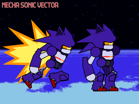 Mecha Sonic Vector by -Roundbox-