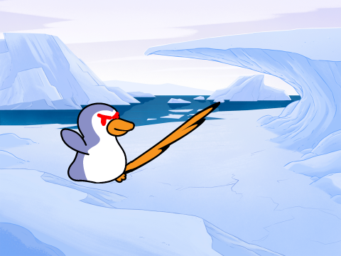 When penguins kick nothing in the butt