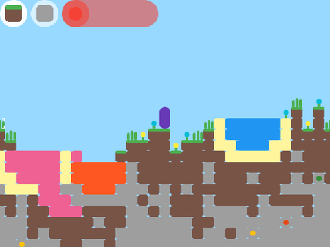 2D Sandbox ll Health ll Infinite Blocks ll Realistic Liquid Effect