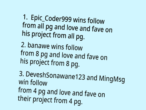 Results for the 50 Contest!