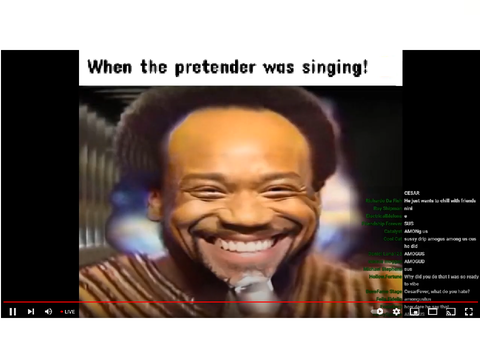When the pretender was singing (haha highlight) remix