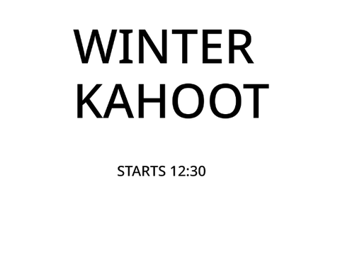 Winter kahoot