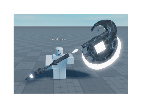 Workspace with a gigantic axe