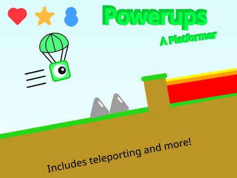 Powerups - A Platformer #games #All #Trending #parachute #doublejump #teleport #music #confetti #art