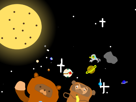 animals in space art