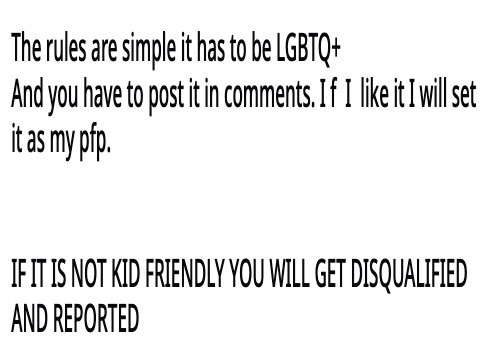 LGBTQ+ PFP (profile picture contest) (read desc)