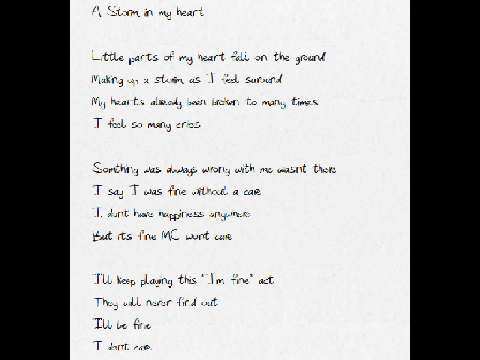 "A Storm in my heart"