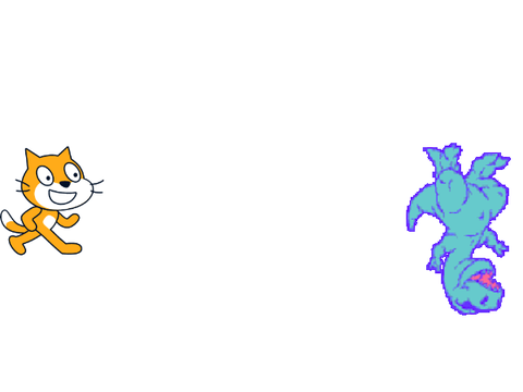 Cat and dino.