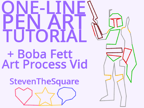 Pen One-Line Art Tutorial + Boba Fett Art Process