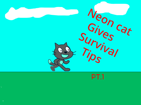 Neon cat gives survival tips