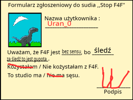Formularz zgłoszeniowy do studia ,,Stop F4F"