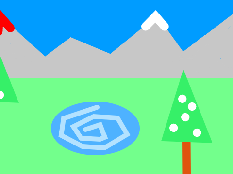 •Volcano & snowy mountain parallax•