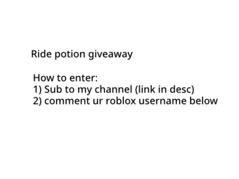 Ride potion giveaway | adopt me