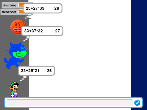 math race: addition and multiplication mixed 20-40