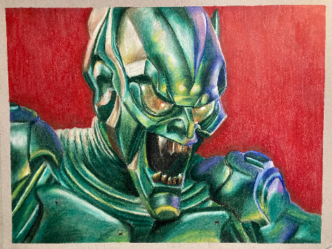 Ahhhhh I spent all weekend on this green goblin drawing so I’m posting it