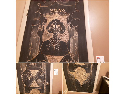 I drew Bruno on my Door SO I AM NOW BRUNO HAHAHAH