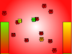 green (maybe yellow) vs red