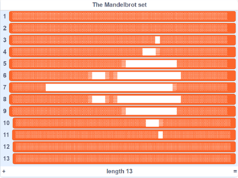 The Mandelbrot set in a list v2