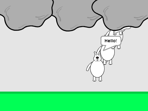 It's raining bears that say hello!