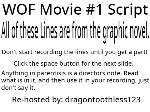 My lines for the wings of fire movie!