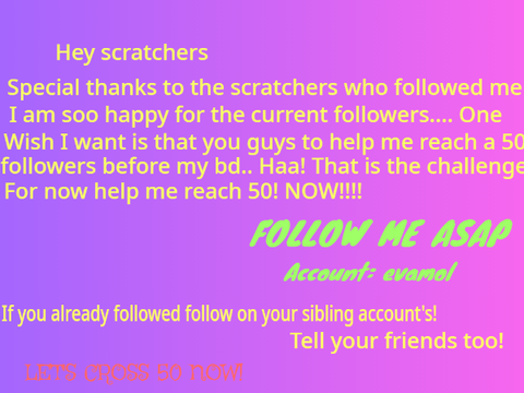 Help me reach 50 followers...... Challenge for you!