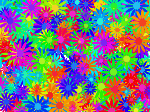 Random Flower Garden Using Pen-Stamp