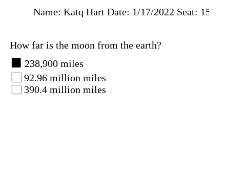 Science Assignment #1 