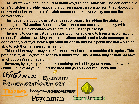 Petition For a Private Message Feature-Scrillrock