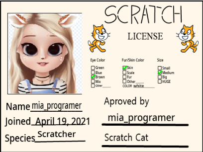 My Scratch License