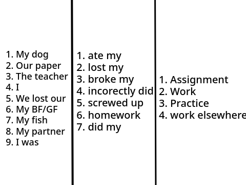 Random Excuse Generator!
