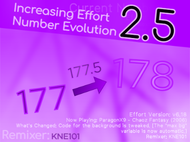 Increasing Effort Number Evolution 2.5 | 177 → 178