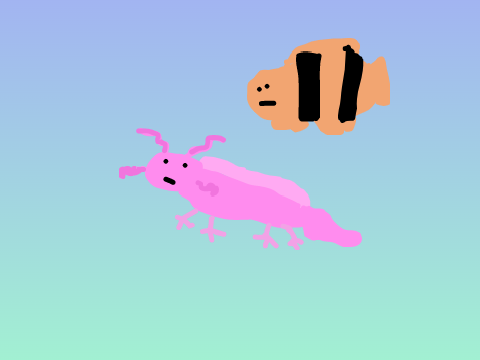 Da swimming axolotl