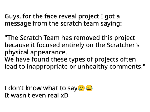 My "face reveal" project is gone